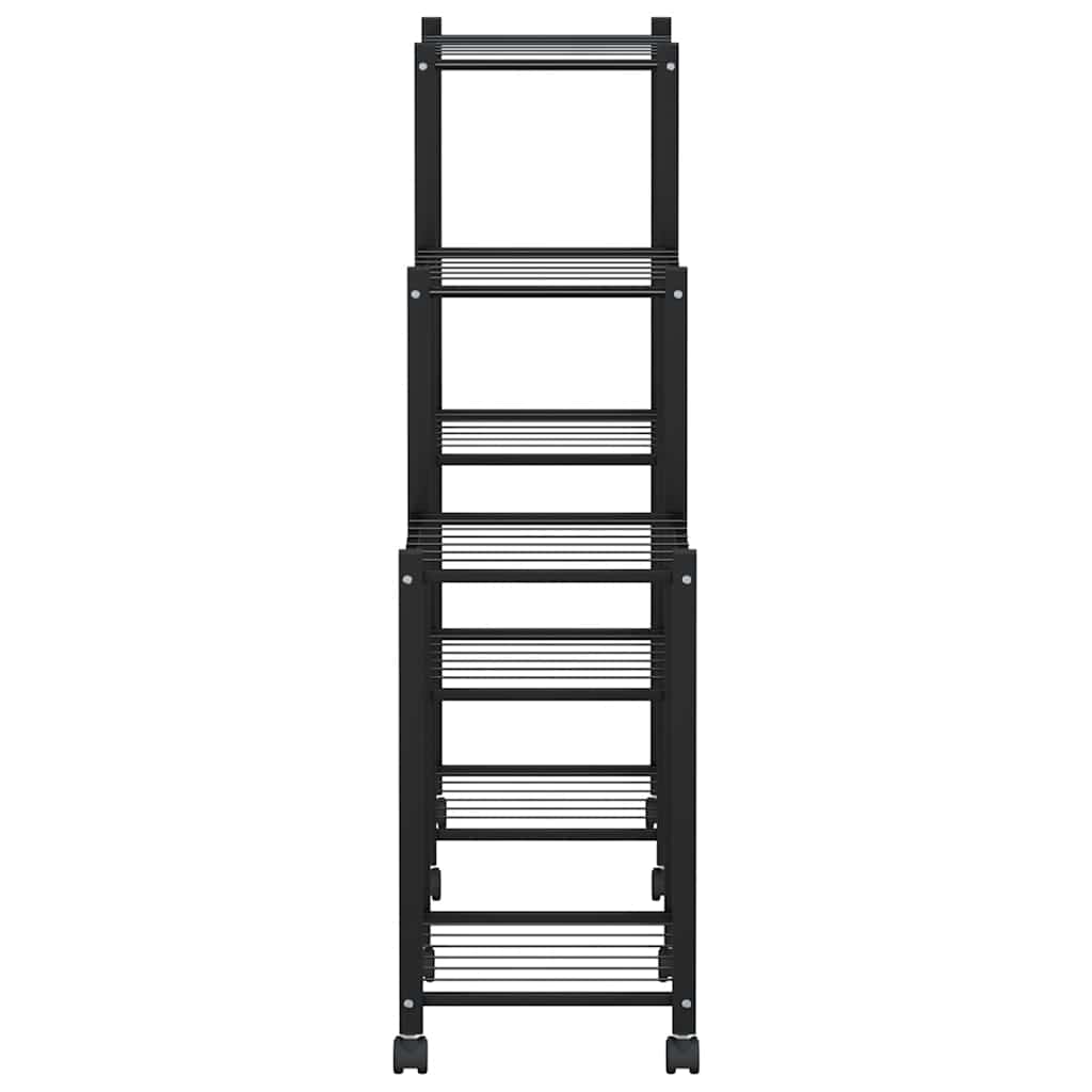 Blumenständer mit Rollen 83x25x83,5 cm Schwarz Eisen