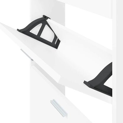 Schuhschrank Weiß 59x17x150 cm Holzwerkstoff