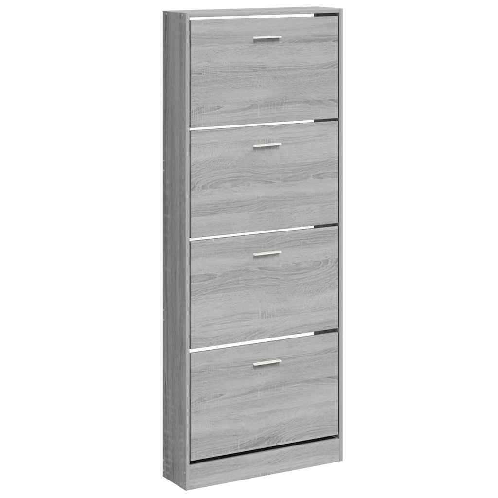 Schuhschrank Grau Sonoma 59x17x150 cm Holzwerkstoff