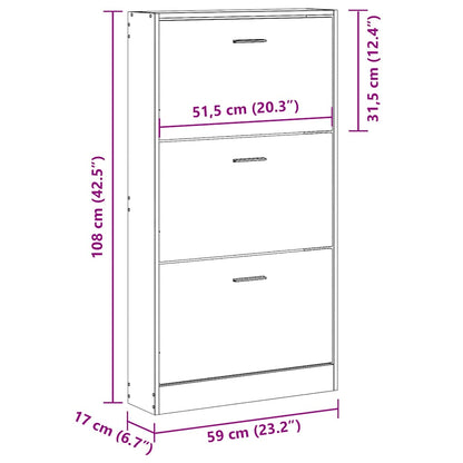 Schuhschrank Weiß 59 x 17 x 108 cm Holzwerkstoff