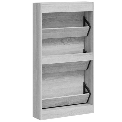 Schuhschrank Grau Sonoma 59x17x108 cm Holzwerkstoff
