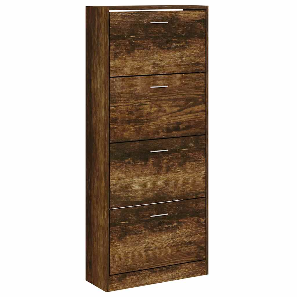 Schuhschrank Räuchereiche 63x24x147 cm Holzwerkstoff