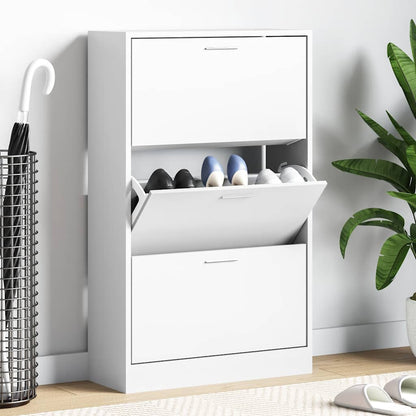 Schuhschrank Weiß 63x24x103 cm Holzwerkstoff
