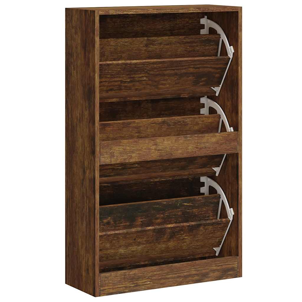 Schuhschrank Räuchereiche 63x24x103 cm Holzwerkstoff