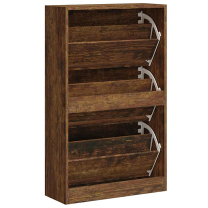 Schuhschrank Räuchereiche 63x24x103 cm Holzwerkstoff