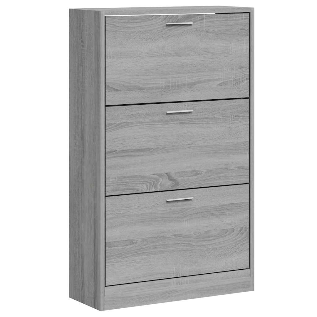 Schuhschrank Grau Sonoma 63x24x103 cm Holzwerkstoff