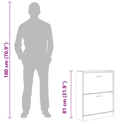 Schuhschrank Schwarz 63x24x81 cm Holzwerkstoff