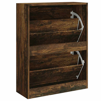 Schuhschrank Räuchereiche 63x24x81 cm Holzwerkstoff