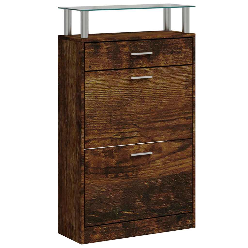 Schuhschrank Räuchereiche 63x24x104 cm Holzwerkstoff