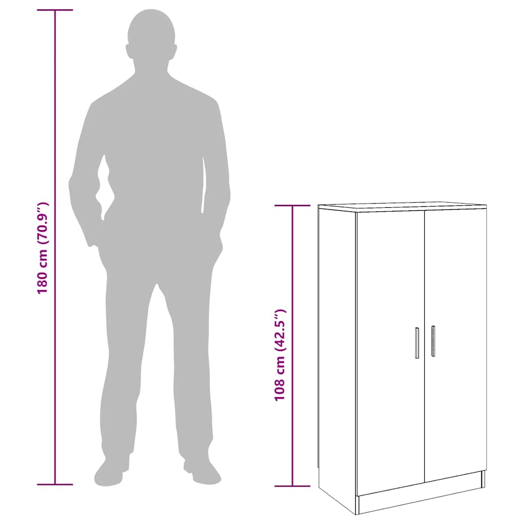 Schuhschrank Schwarz 55x35x108 cm Holzwerkstoff