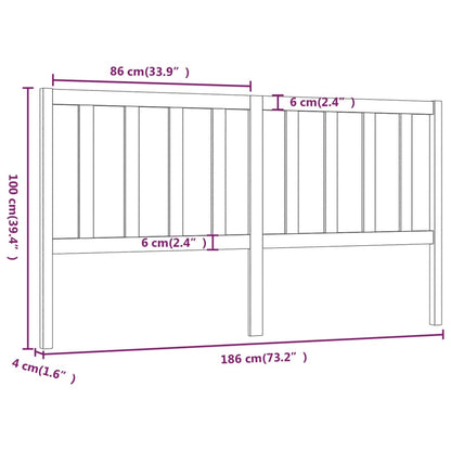 Kopfteil Honigbraun 186x4x100 cm Massivholz Kiefer
