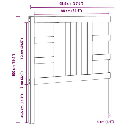 Kopfteil Honigbraun 96x4x100 cm Massivholz Kiefer
