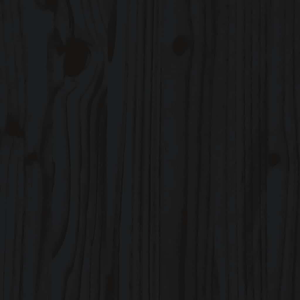 Kopfteil Schwarz 126x4x100 cm Massivholz Kiefer