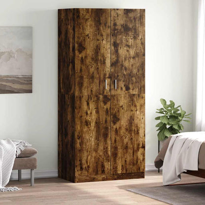 Kleiderschrank Räuchereiche 90x52x200 cm Holzwerkstoff