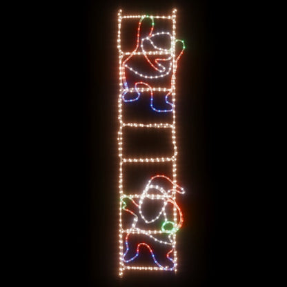 LED-Silhouette Weihnachtsmann auf Leiter 552 LEDs 50x200 cm