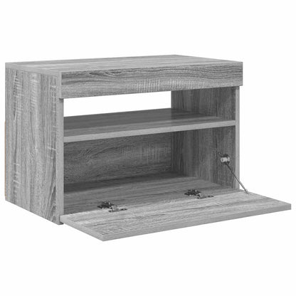 TV-Schrank mit LED-Leuchten Grau Sonoma 60x35x40 cm