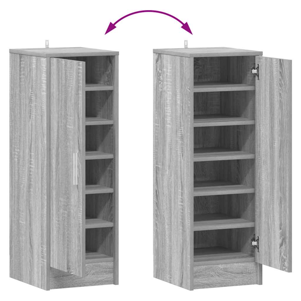 Schuhregal Grau Sonoma 32x35x92 cm Holzwerkstoff