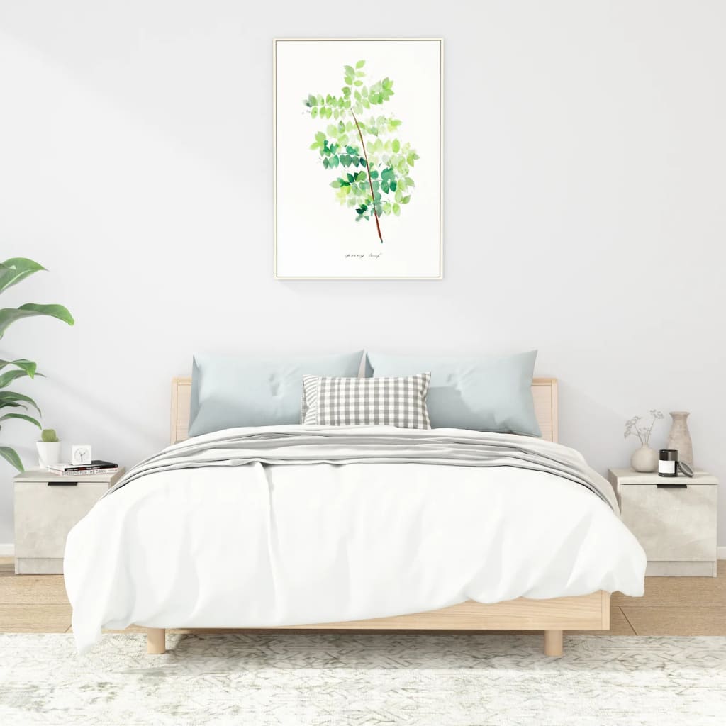 Nachttische 2 Stk. Betongrau 40x39x40 cm