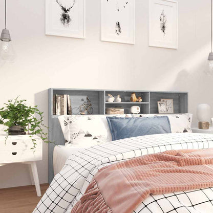 Kopfteil mit Ablagen Grau Sonoma 180x19x103,5 cm