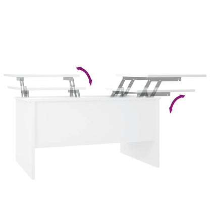 Couchtisch Weiß 80x50x42,5 cm Holzwerkstoff