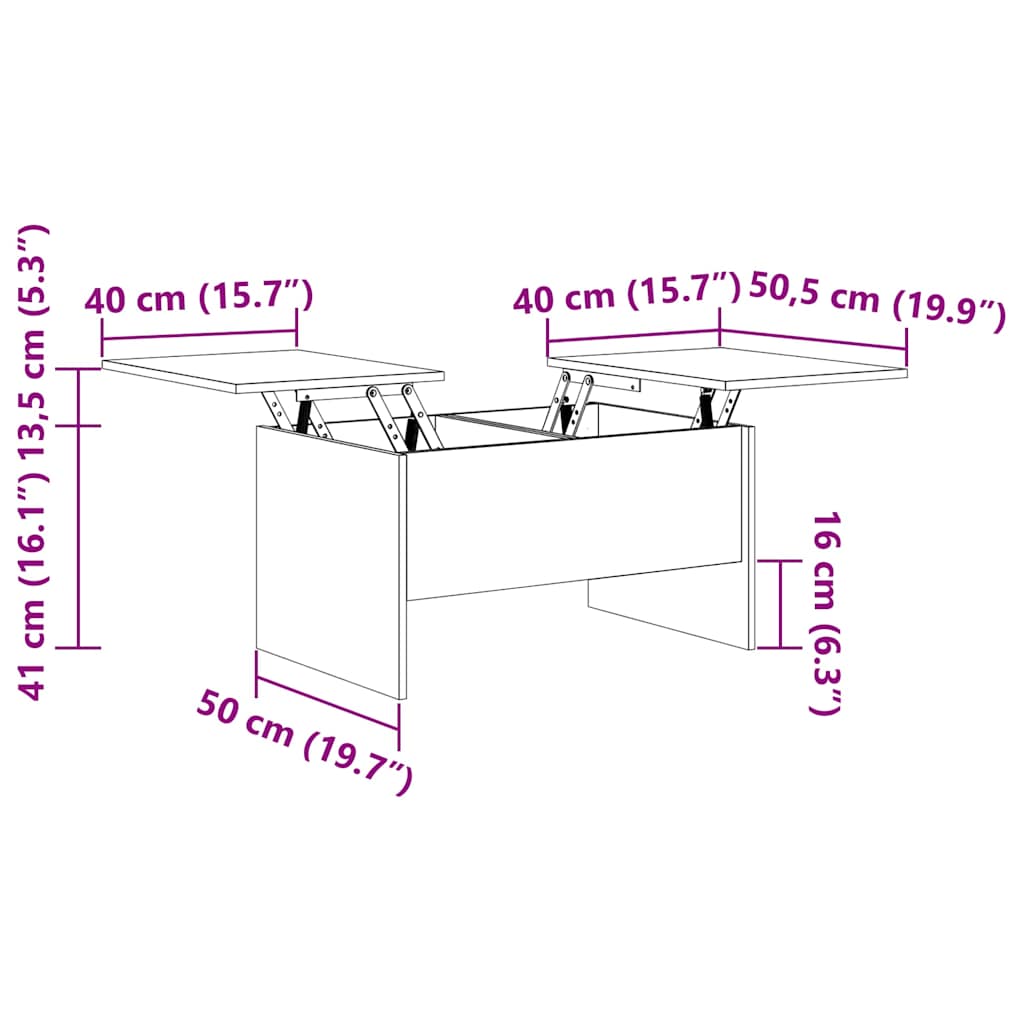 Couchtisch Weiß 80x50x42,5 cm Holzwerkstoff