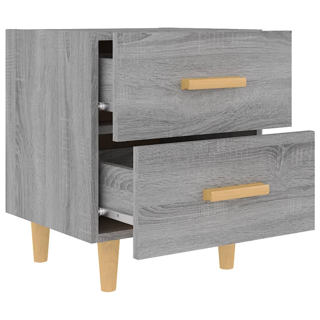 Nachttische 2 Stk. Grau Sonoma 40x35x47,5 cm