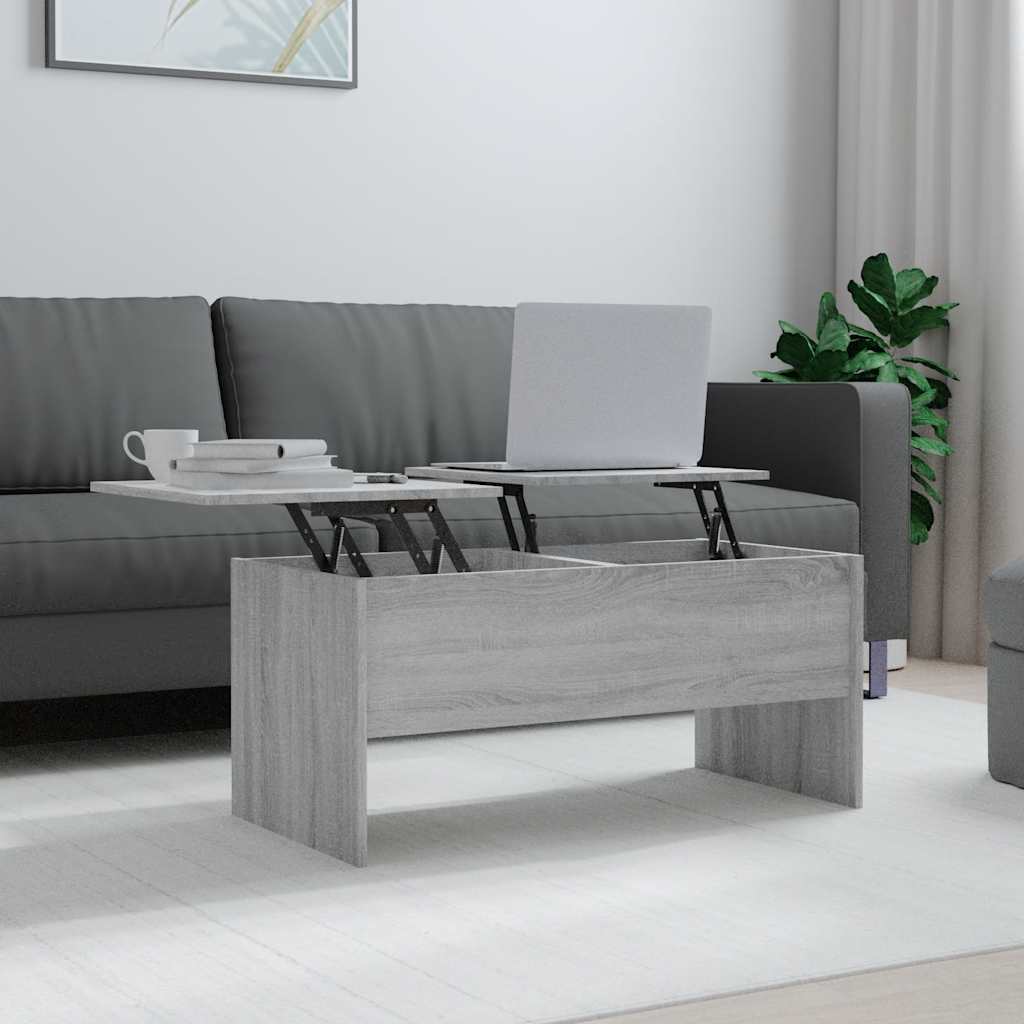 Couchtisch Grau Sonoma 102x50,5x46,5 cm Holzwerkstoff