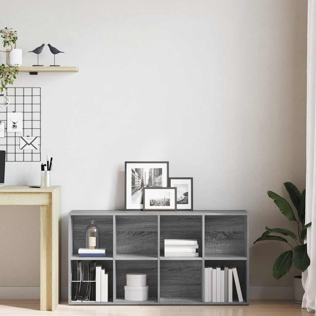 Bücherregal/Sideboard Grau Sonoma 66×30×130 cm Holzwerkstoff