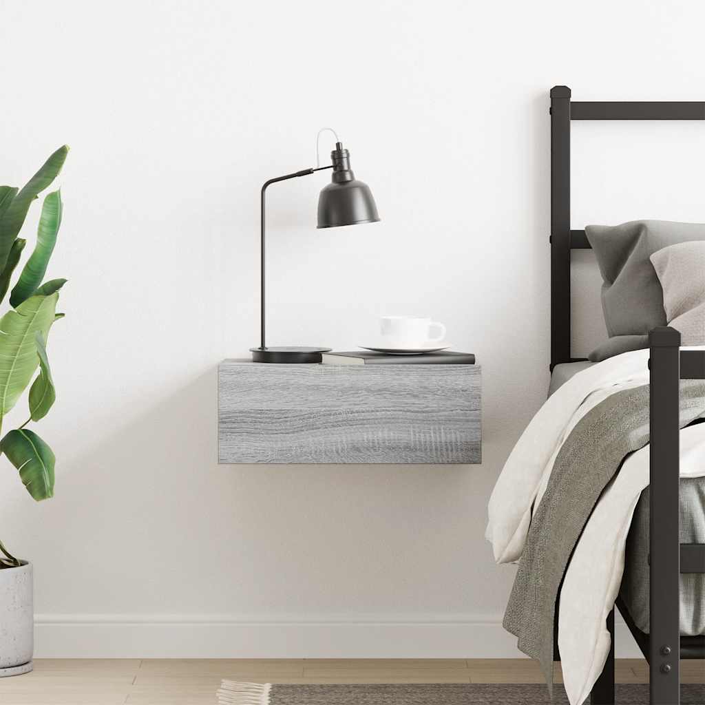 Hängender Nachttisch Grau Sonoma 40x30x15 cm Holzwerkstoff