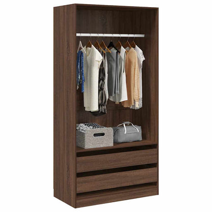 Kleiderschrank Braun Eiche-Optik 100x50x200 cm Holzwerkstoff