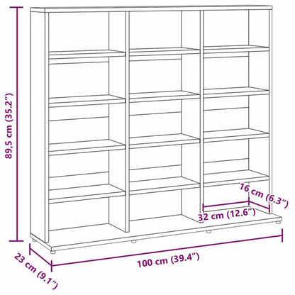 CD-Regal Räuchereiche 100x23x89,5 cm Holzwerkstoff
