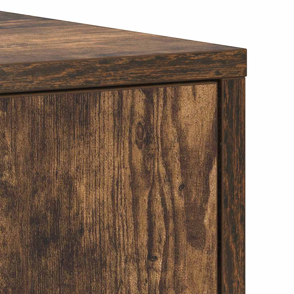 Badezimmerschrank Räuchereiche 30x30x183,5 cm Holzwerkstoff