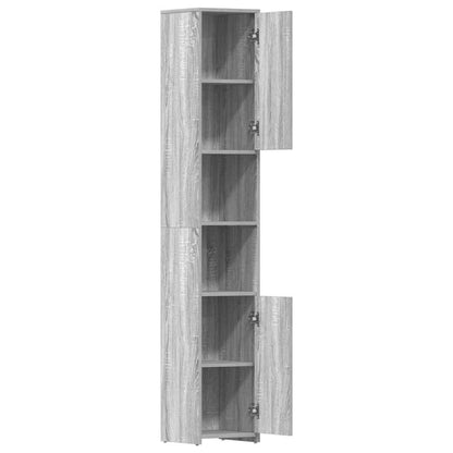 Badezimmerschrank Grau Sonoma 30x30x183,5 cm Holzwerkstoff