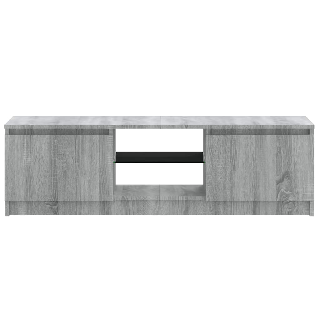 TV-Schrank mit LED-Leuchten Grau Sonoma 120x30x36 cm