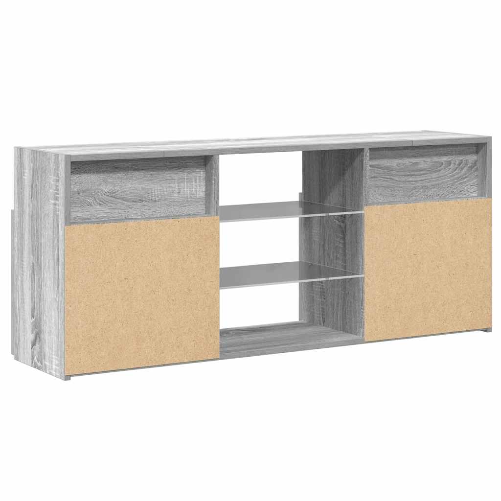 TV-Schrank mit LED-Leuchten Grau Sonoma 120x30x50 cm