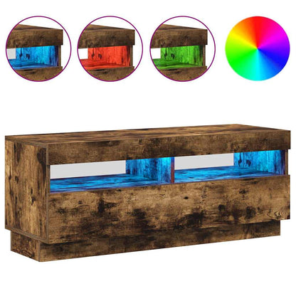 TV-Schrank mit LED-Leuchten Räuchereiche 100x35x40 cm