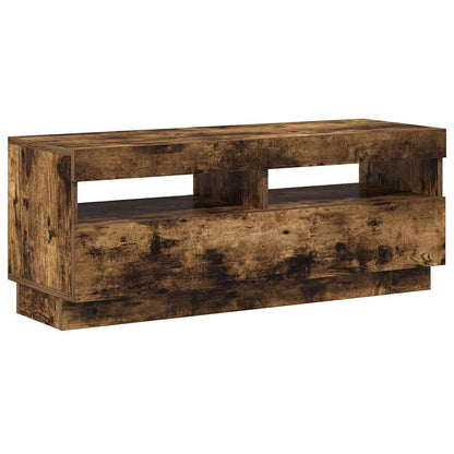 TV-Schrank mit LED-Leuchten Räuchereiche 100x35x40 cm