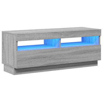 TV-Schrank mit LED-Leuchten Grau Sonoma 100x35x40 cm