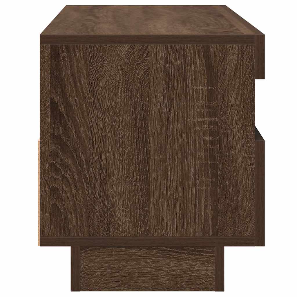 TV-Schrank mit LED-Leuchten Braun Eichen-Optik 100x35x40 cm