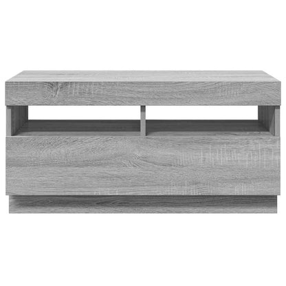 TV-Schrank mit LED-Leuchten Grau Sonoma 80x35x40 cm