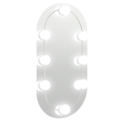 Spiegel mit LED-Leuchten 40x20 cm Glas Oval