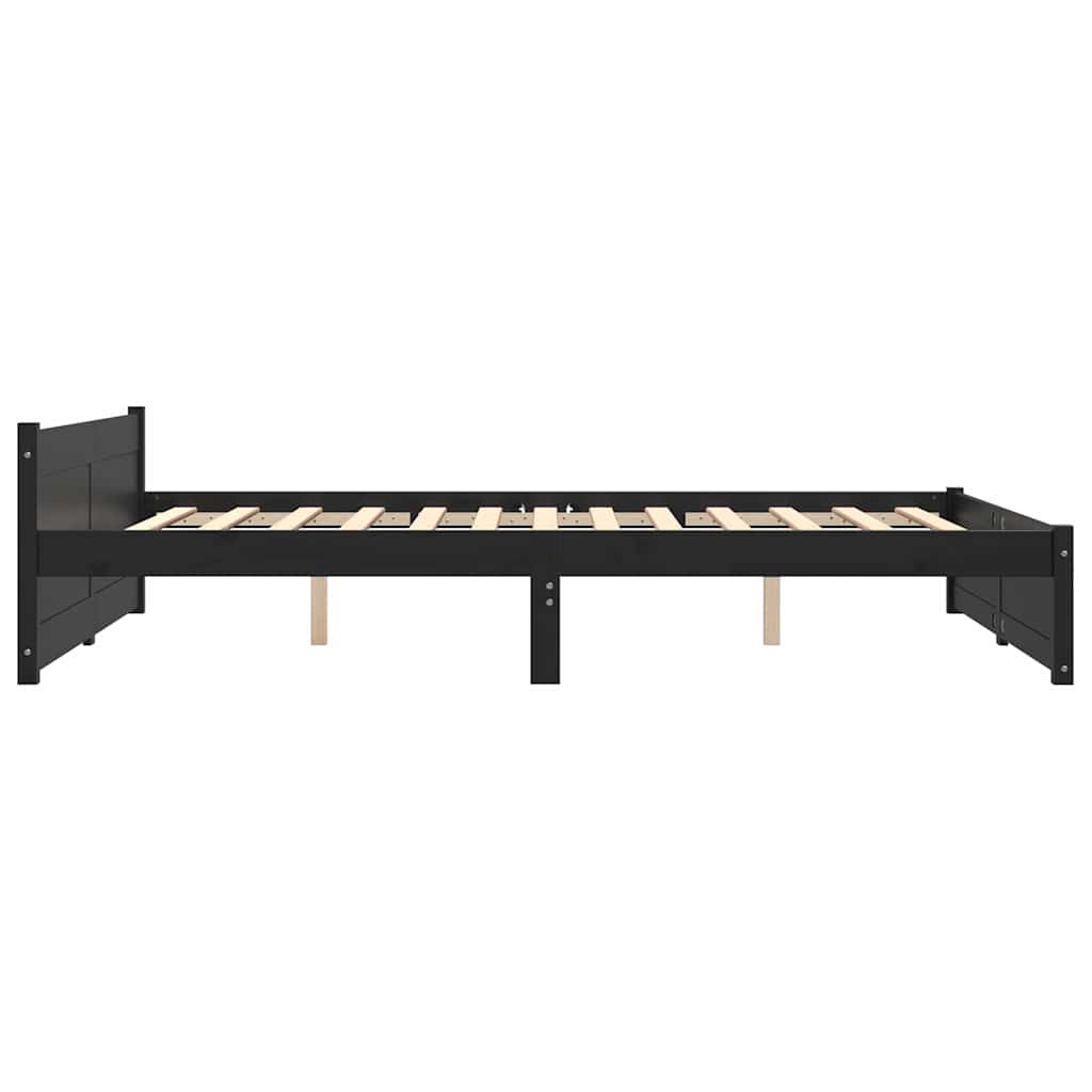 Massivholzbett Schwarz 140x190 cm