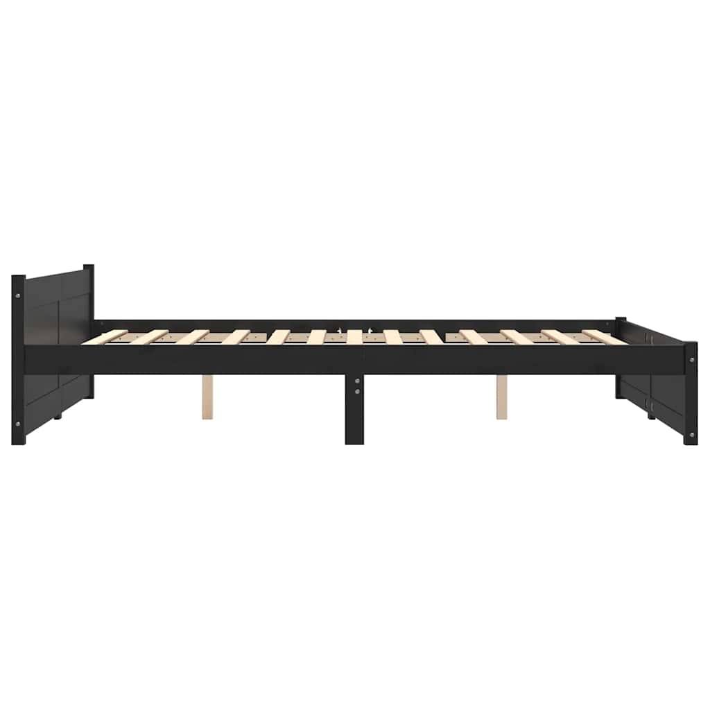 Massivholzbett Schwarz 150x200 cm