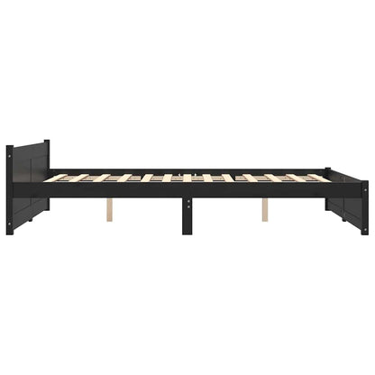 Massivholzbett Schwarz 150x200 cm