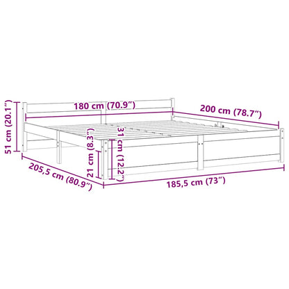 Massivholzbett 180x200 cm