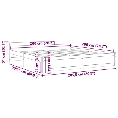 Massivholzbett ohne Matratze 200x200 cm