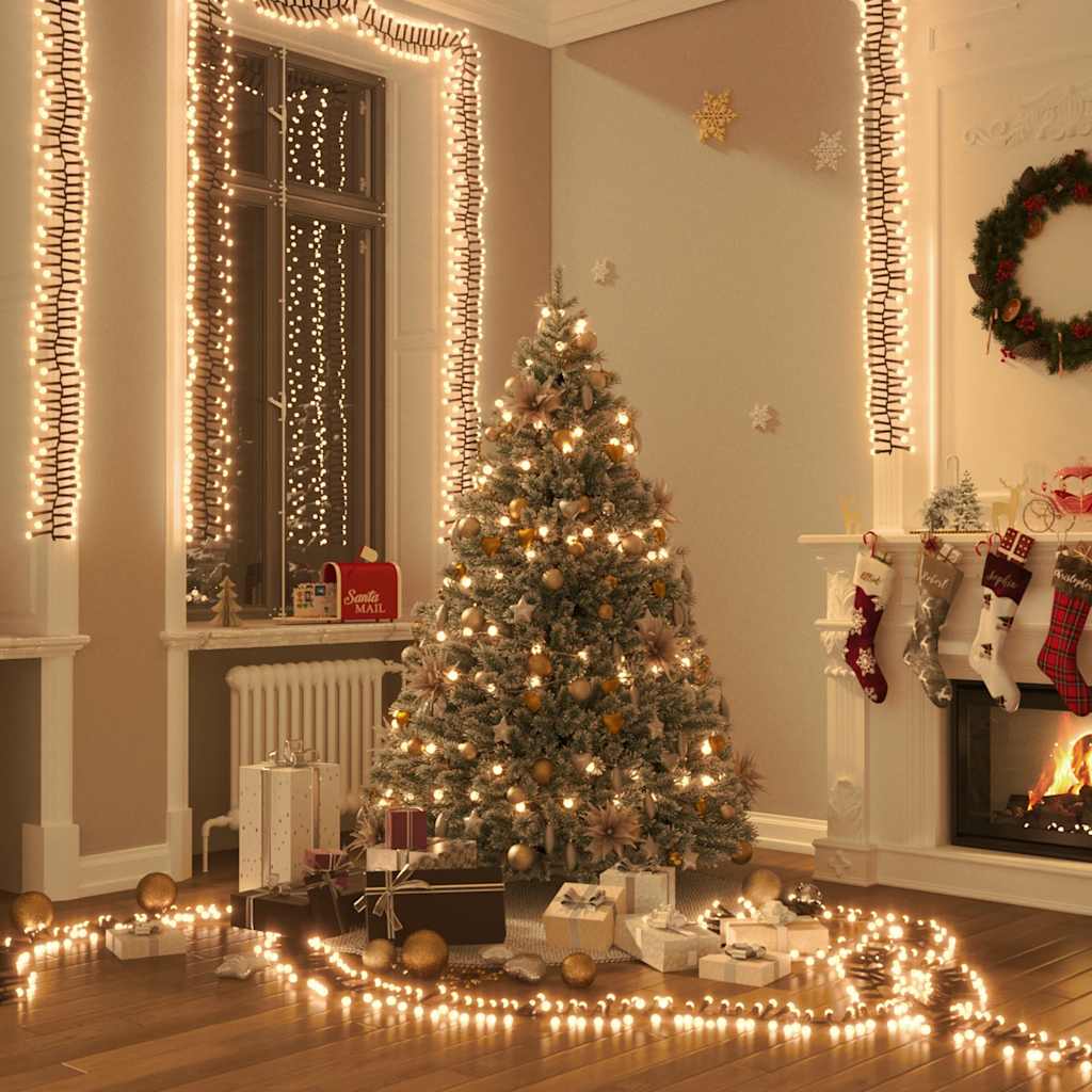 LED-Lichterkette mit 400 LEDs Warmweiß 7,4 m PVC