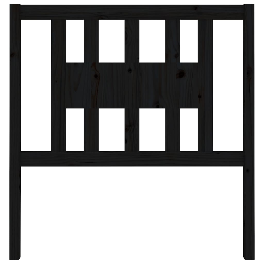 Kopfteil Schwarz 81x4x100 cm Massivholz Kiefer