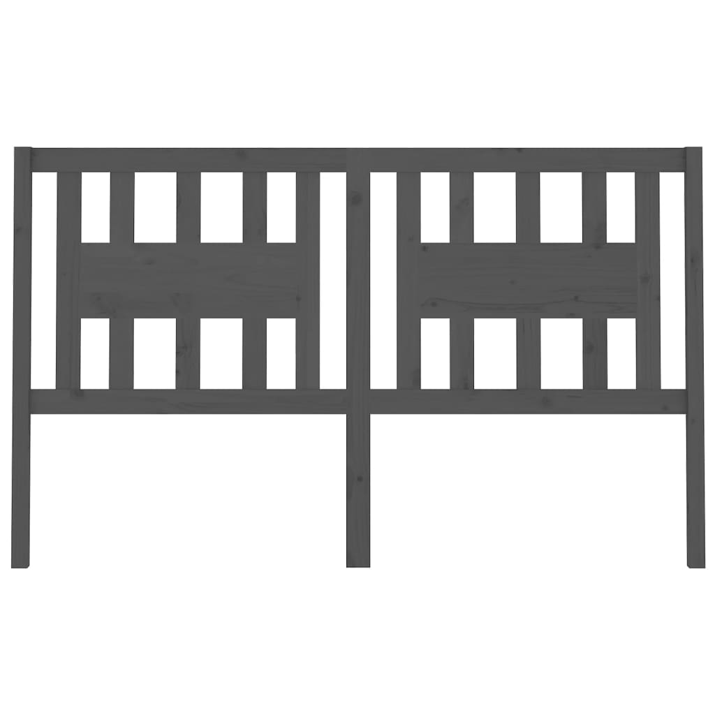 Kopfteil Grau 126x4x100 cm Massivholz Kiefer