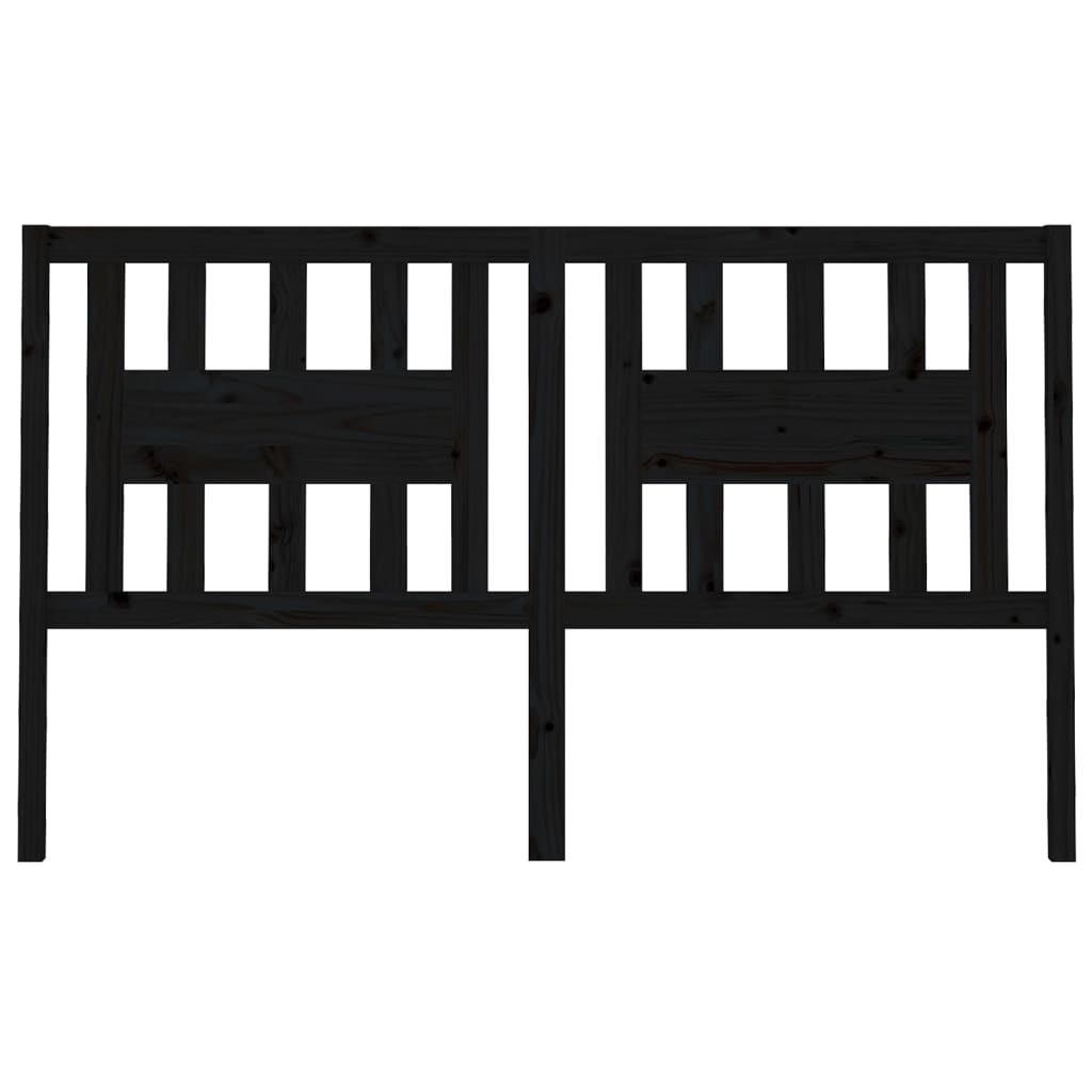 Kopfteil Schwarz 126x4x100 cm Massivholz Kiefer